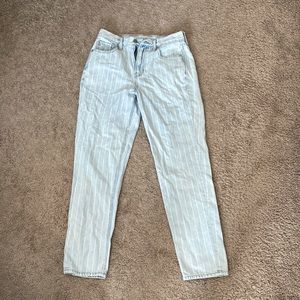 American Eagle Blue and White Striped Jeans